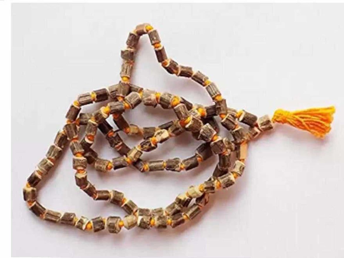 1-mss-mala-306-chain-malas-collection-original-imahg4tuqchrwmeq.jpg Tulsi & Stone Japa Mala Necklace | Medium Beads | Wood Chain-Beads thick size | Meditation & Mantra Chanting - Image 1