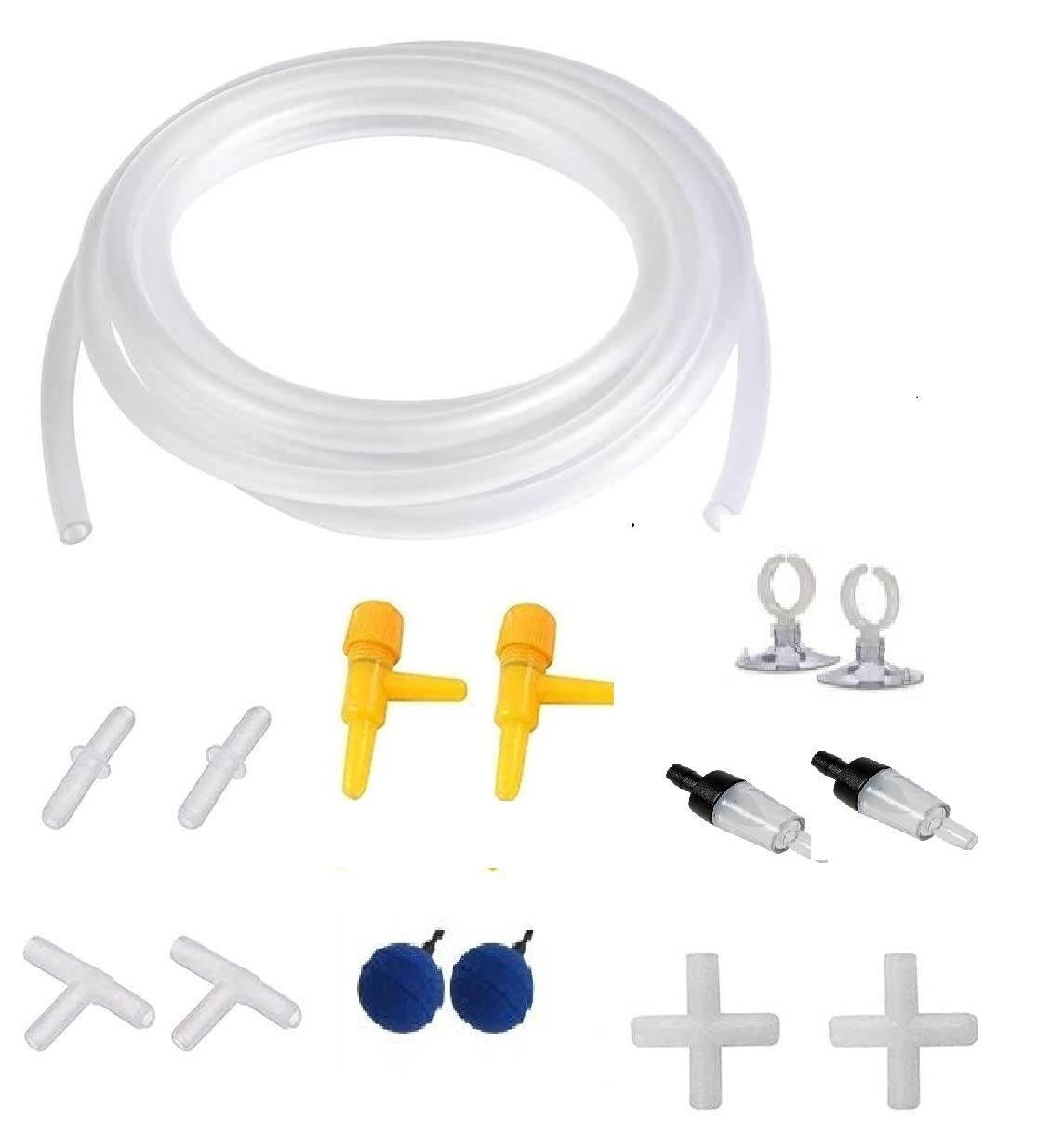 51ft_ZErlWL._SL1220.jpg Aquarium Aeration Complete Starter Kit | PVC Hose, Air Stones, Valves & Connectors (15 Pcs) - Image 1