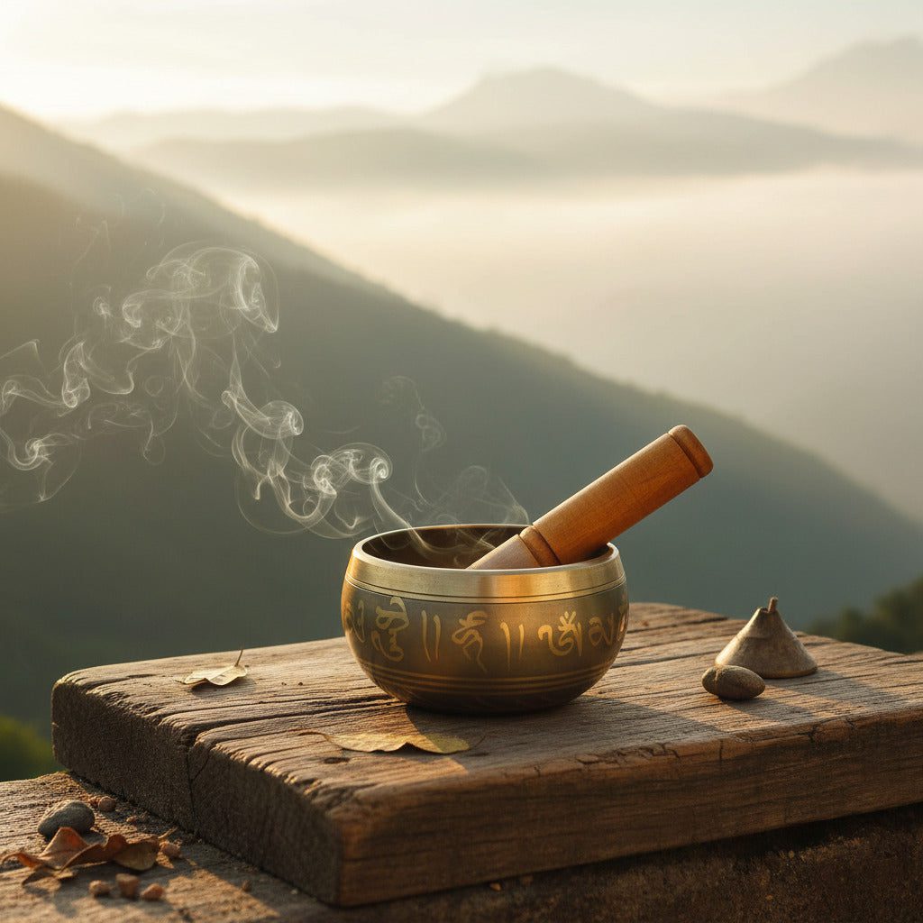 51h-UPl_lCS._SL1080.jpg Singing Bowl Set | Brass Meditation Bowl for Yoga, Sound Healing, Stress Relief & Relaxation | Brass Sound Bowl for Peace & Positive Energy | Music Therapy - Image 1