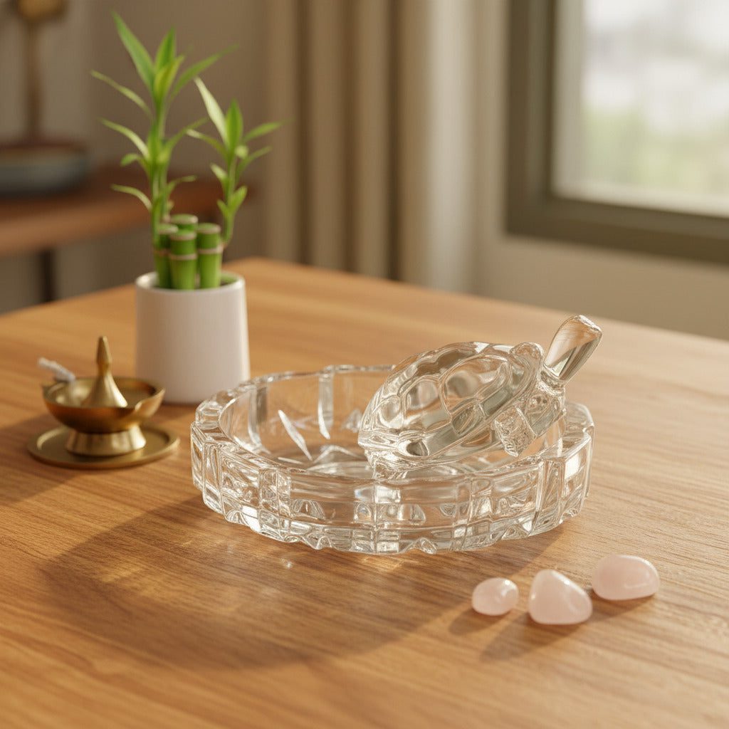 610Jla8oDFL._SL1024.jpg Crystal Turtle for Feng Shui and Vastu | Good Luck Showpiece for Home, Office & Hotel | Fengshui Vastu Set — Pack of 1 - Image 1