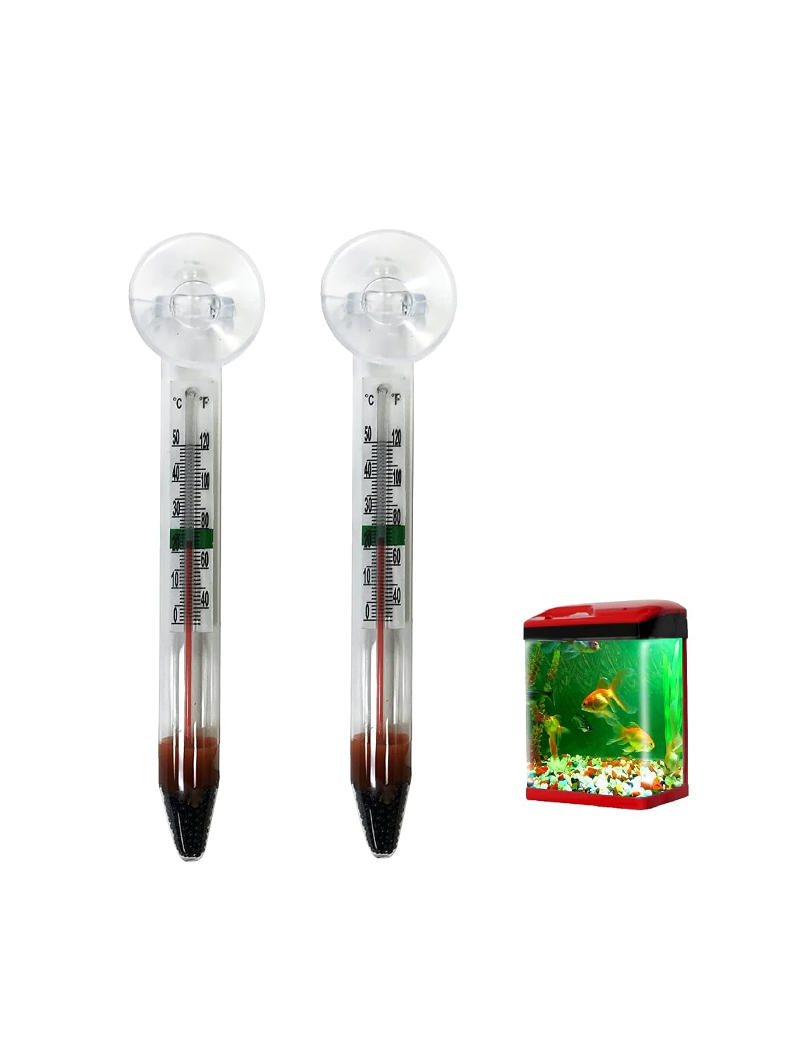 616mi2FjPXL._SL1500.jpg Aquarium Glass Thermometer with Suction Cup | Fish Tank Thermometer Pack of 2 - Image 1