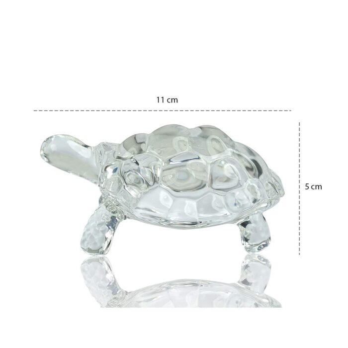 Crystal Glass Tortoise Kachua Turtle | Feng Shui Vastu Showpiece for Career & Luck (3.5 x 2.5 inch) - Image 3