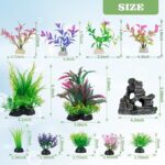 12Pcs Aquarium Artificial Plants & Rock Cave Decor Set - Image 3