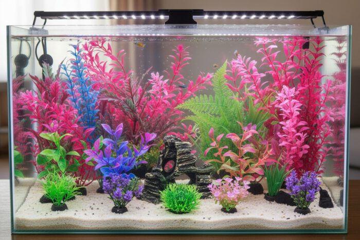 12Pcs Aquarium Artificial Plants & Rock Cave Decor Set - Image 2
