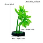Mini Twin Coconut Palm Tree Aquarium Ornament – Artificial Plastic Plant DIY Craft (Pack of 2) - Image 2