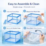 Fish Tank Breeder Net Box with Suction Cups | Blue Mesh Fry Saver | Isolation Box for Baby, Injured & Aggressive Fish(Color May Vary) - Image 5