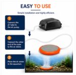 Aquarium Air Stone Disk Kit | Oxygen Bubble Diffuser with T Connector & Airline Pipe | Fish Tank Aeration Set - Image 4