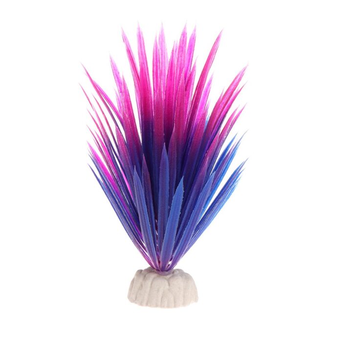 Artificial Plastic Narcissus Water Grass for Fish Tank Aquarium Ornament-2Pcs - Image 2