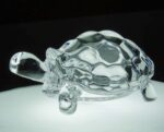 Crystal Glass Turtle Tortoise with Plate | Feng Shui Vastu Good Luck Showpiece - Image 2