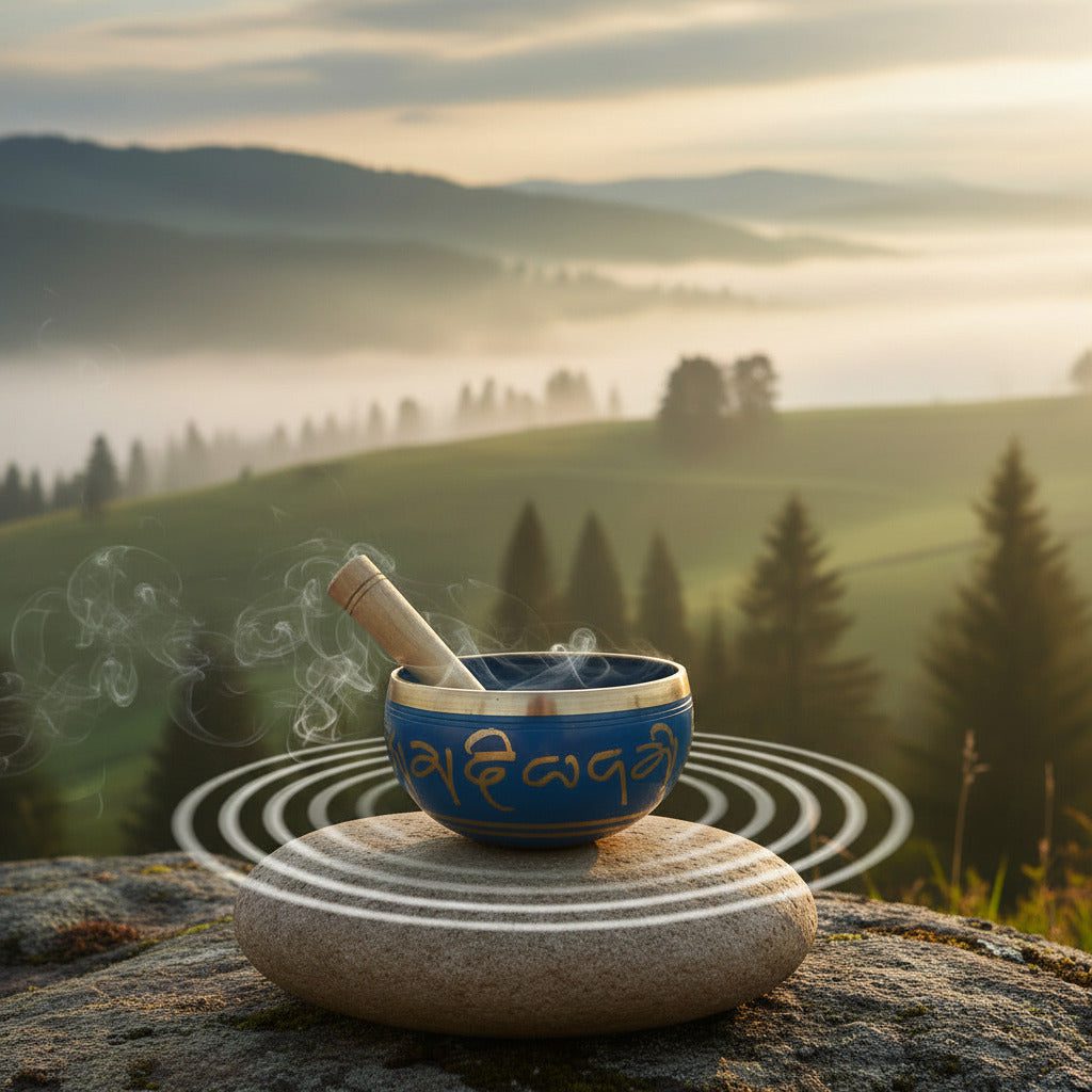 61oY5GqnMZL._SL1500.jpg Pure Brass Singing Bowl for Stress Relief & Meditation | With Wooden Stick | 6 Cm - Image 1
