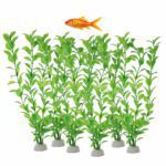 Artificial Green Rotella Aquarium Plants – 10 Inch (Pack of 6)