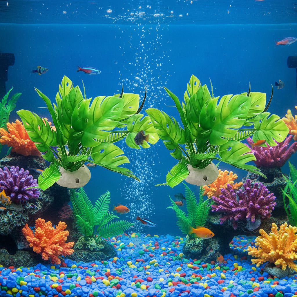 71N1LH59aQL._SL1500.jpg Artificial Aquarium Plants – Fairy Garden Landscape Decoration (Combo Pack of 2)-Approx-12 Cm - Image 1