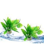 Artificial Aquarium Plants – Fairy Garden Landscape Decoration (Combo Pack of 2)-Approx-12 Cm - Image 2