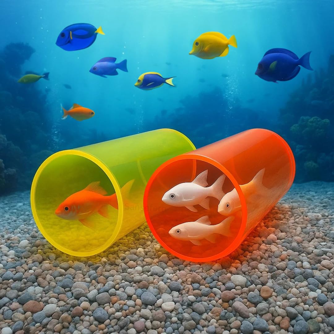 71S_jrOxZqL._SL1080.jpg Fish Tank Shelter Tube Pipe | Aquarium Shrimp Cave Hiding & Breeding Tube | 6cm | Color May Vary - Image 1