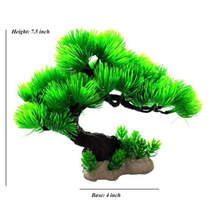 Beautiful Bushy (Like Tree Plant)Artificial Green Tree Plant Ornament for Aquarium Fish Tank –7.5 Inch - Image 2