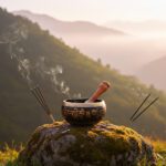 Singing Bowl Buddhist Prayer Instrument With Striker Stick | OM Bell | OM Bowl | Meditation Bowl | Music Therapy (Black) - Image 2