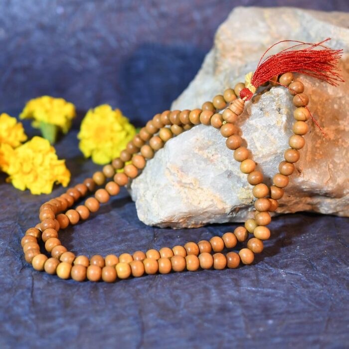Wooden Handmade Tulsi Japa Mala | 108 Prayer Beads for Pooja & Daily Wearing | Sacred Tulsi Mala for Meditation & Devotion - Image 2
