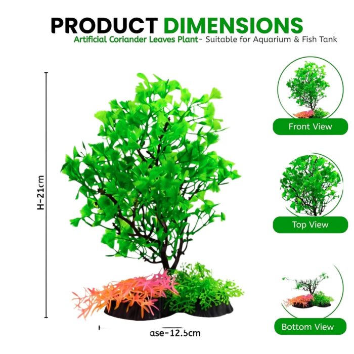 7.5" Artificial Big Bush Plastic Plant for Aquarium Fish Tank Decoration - Image 3