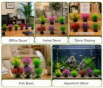 6Pcs Small Aquarium Artificial Plastic Plants – Fish Tank & Fish Bowl Ornaments for Goldfish, Betta & Turtle-2 inch - Image 3