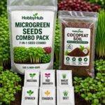Microgreens Starter Kit – 6 Seeds Variety Pack with Organic Cocopeat Soil 🌿s | Non-GMO | With Growing Instructions | Grow Your Own Super Salad
