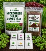 Microgreens Starter Kit – 6 Seeds Variety Pack with Organic Cocopeat Soil 🌿s | Non-GMO | With Growing Instructions | Grow Your Own Super Salad