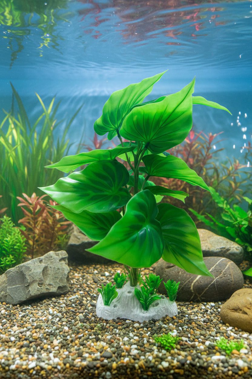 aquarium-new-big-leaf-plant-for-fish-tank-decorations-artificial-original-imaghff84enhqssc_cc3dad3e-2407-4366-a45f-6b37667b70a9.jpg Big Leaf Artificial Plant for Aquarium Fish Tank Decoration - Image 1