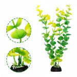 Beautiful Attractive Artificial Aquarium Decoration Plastic Plant - 10cm - 1 Pc (Lime Green-Yellow) - Image 2