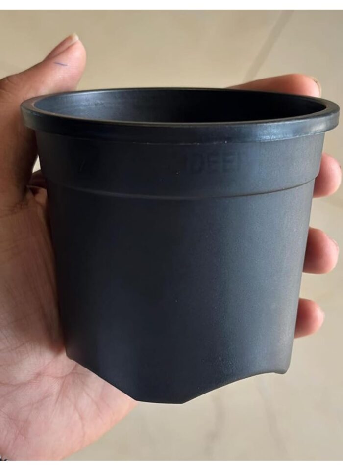 Heavy Duty Black Plastic Plant Pots for Indoor & Outdoor Gardening with Drainage Holes (4 Inch, Pack of 6) - Image 2