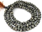Black Om Printed Glass Japa Mala | Attractive Rosary Necklace for Chanting & Meditation