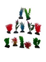 Beautiful Attractive Artificial Aquarium Decoration Plastic Plant - 3-6cm - 6 Pc (Lime-Green-Yellow-Pink-Purple) - Design May Vary - Image 2