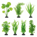 Aquarium Decoration 6-in-1 Artificial Plastic Plant – 4 Inches Height (Design may Vary) - Image 2