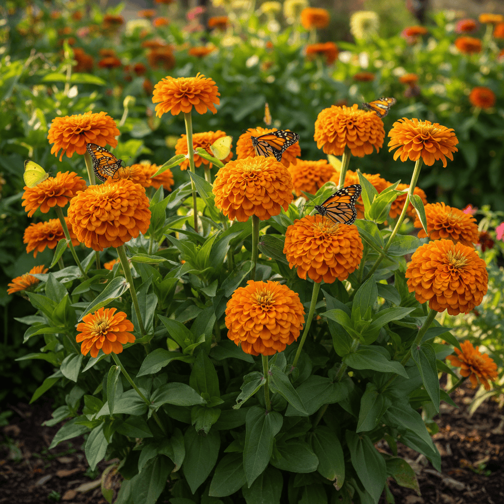 image_1338b35a-d02b-4d64-9a2c-661264f1211e.png Zinnia Double Orange Color Flower Hybrid Seeds - Image 1