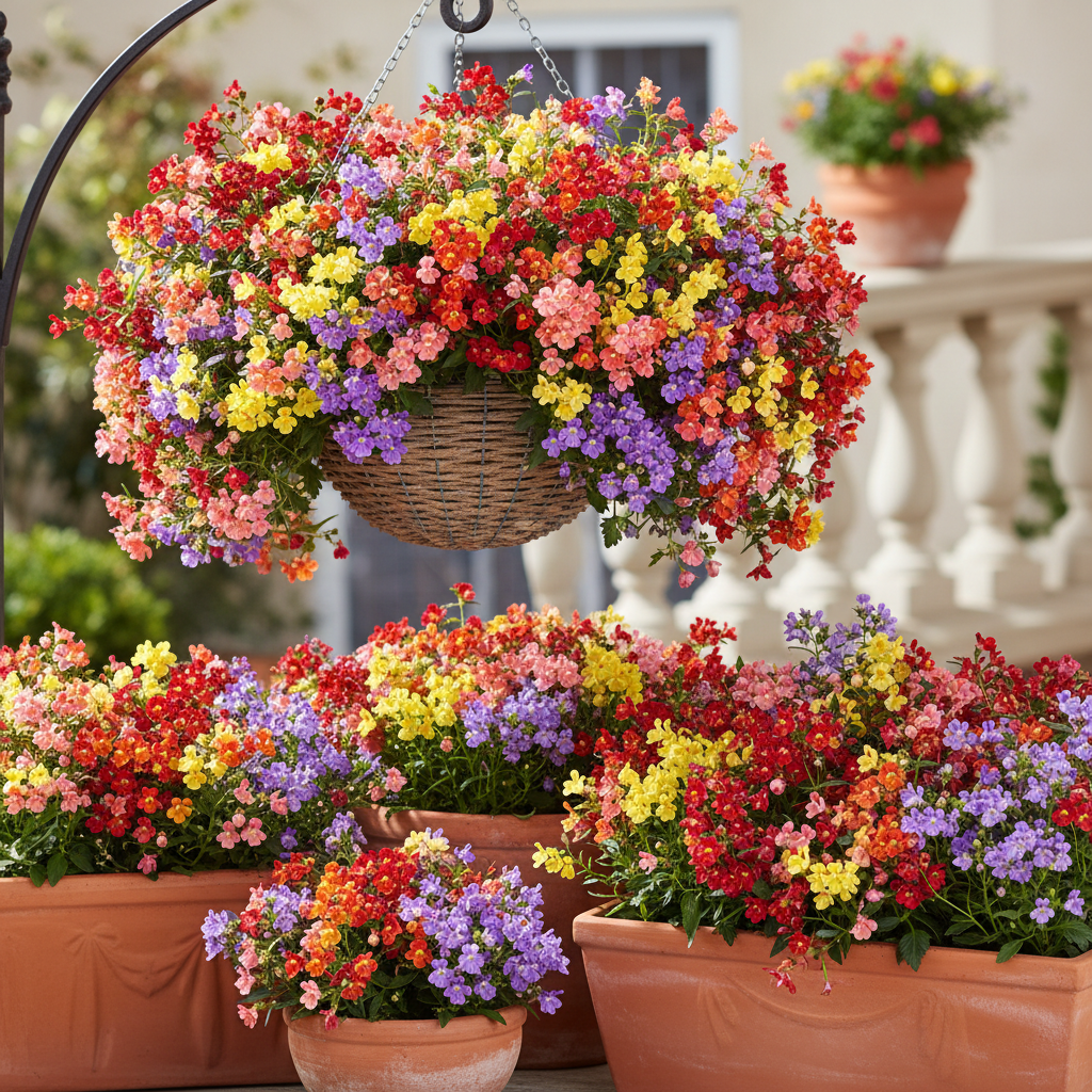 image_3da695e3-3393-44f7-aef1-c698f17deece.png Nemesia Flower Seeds - Perfect for Borders, Containers, and Hanging Baskets - Image 1