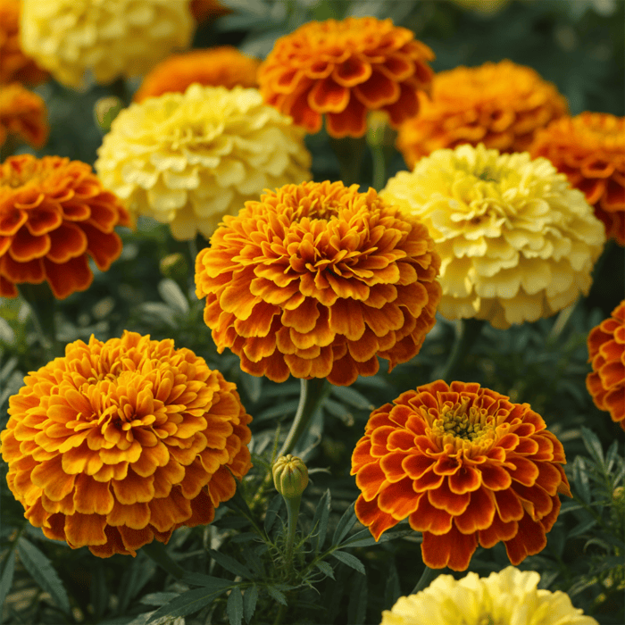 Marigold Basanti Big Bloom Mixed Color Flower Seeds - Image 2