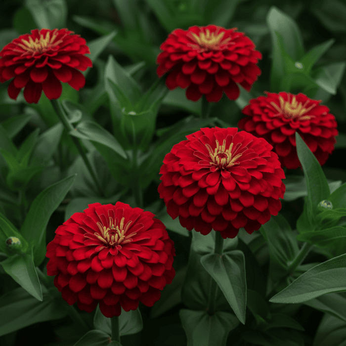 Zinnia Double Blood Red Color Flower Hybrid Seeds - Image 2
