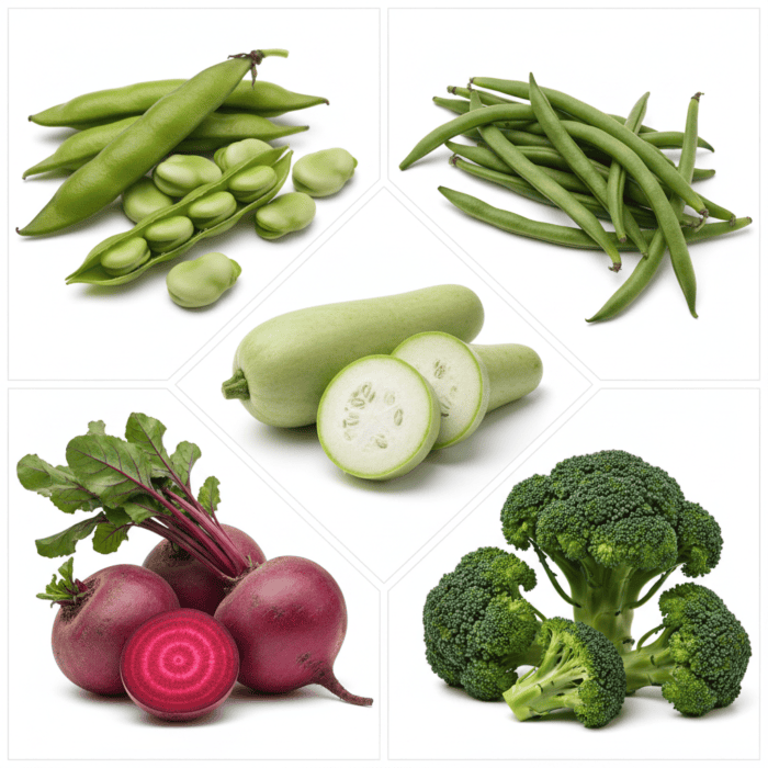 Winter Vegetable Seeds Combo Pack (Set of 5 Packets) | Fava Beans, French Bean, Bottle Gourd, Beetroot, Broccoli - Image 2