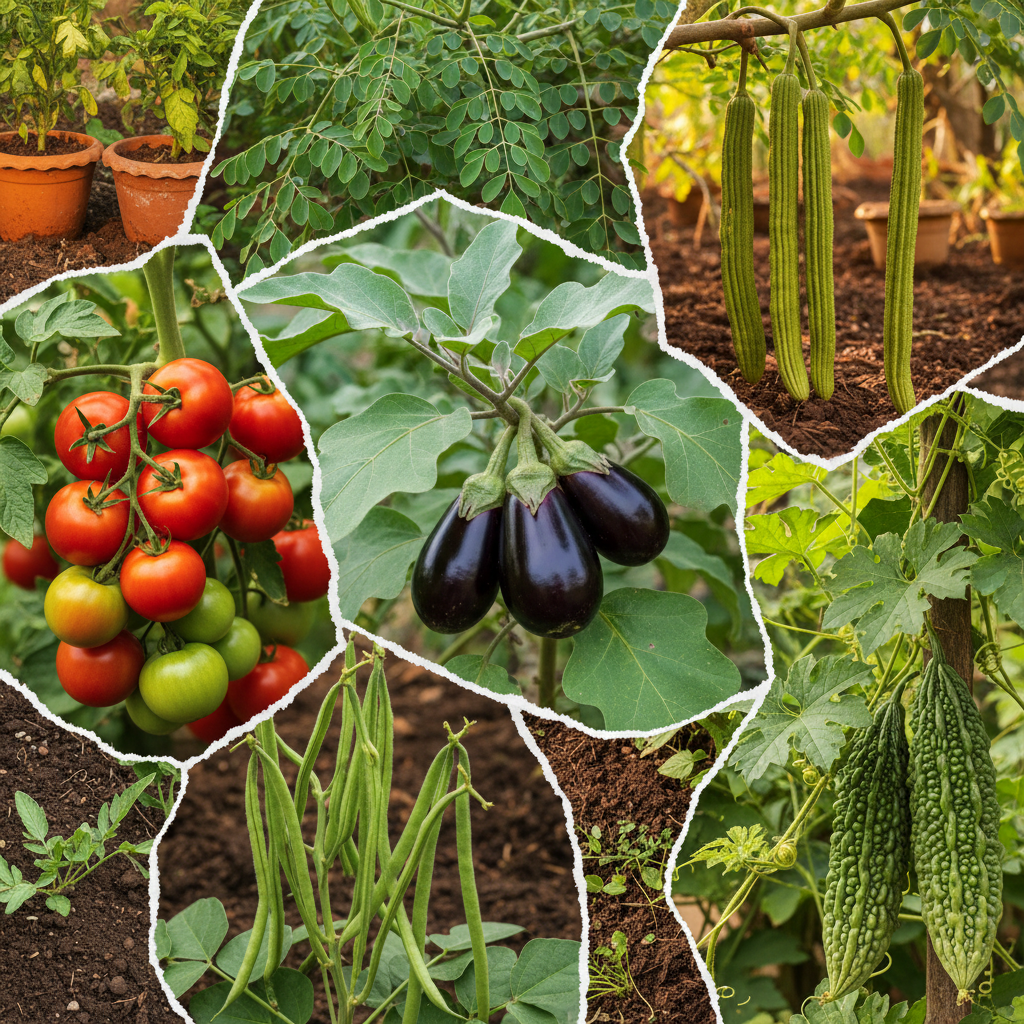 image_8dff7f4d-fbf9-49b1-a3af-c77a96754995.png Vegetable Seeds Combo Pack (Set of 5 Packets) | Brinjal, Tomato, Moringa, Cluster Beans, Bittergourd - Image 1