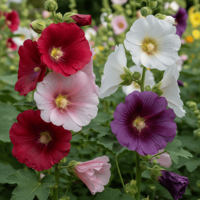 Hollyhock Mixed Color Flower Seeds - Image 2