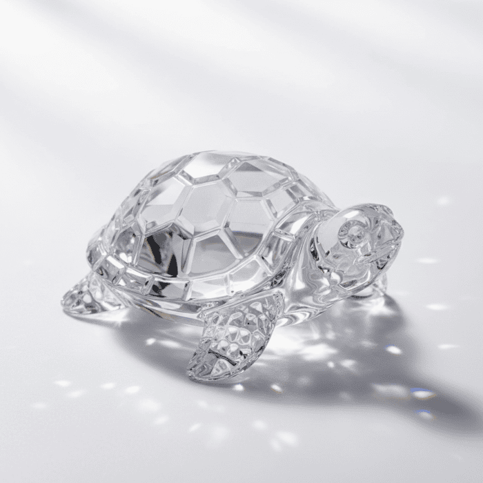 Crystal Glass Turtle Figurine – Feng Shui Decorative Showpiece - Image 3