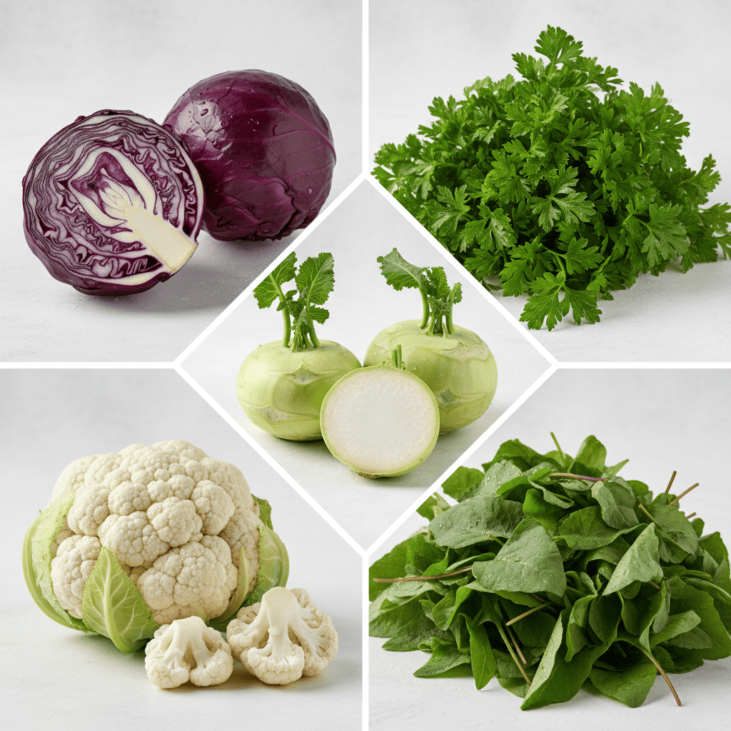 image_9d669c8f-0c84-447c-91f4-8388c6faf8f3.png Winter Vegetable Seeds Combo Pack (Set of 5 Packets) | Cabbage, Cauliflower, Kholrabi, Parsley, Bathua - Image 1