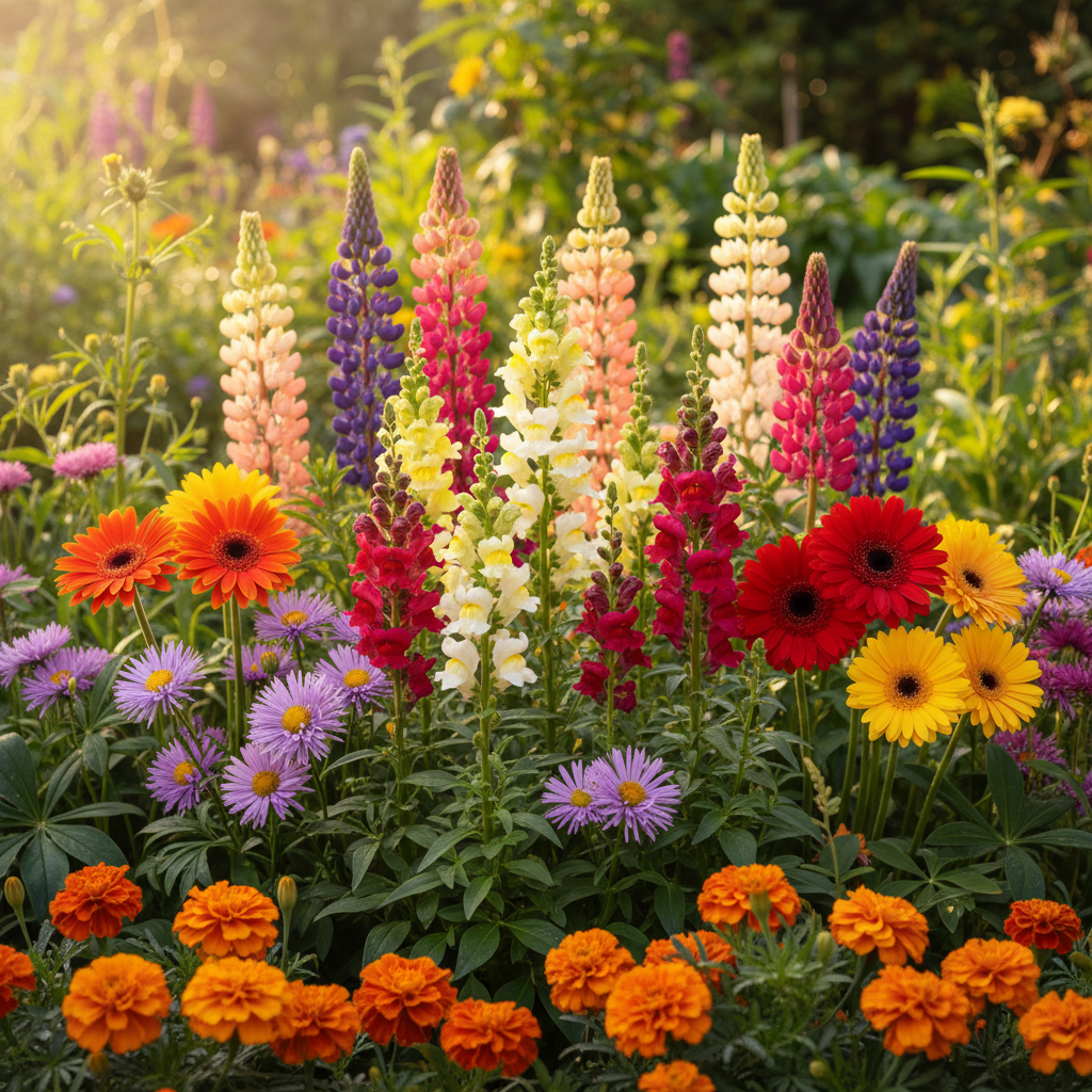 image_b698a357-ae3c-44a4-b16d-e73dfc76e1b1.png Flower Seeds Combo Pack (Set of 5 Packets) | Antirrhinum, Aster, Gerbera, Lupins, Marigold - Image 1