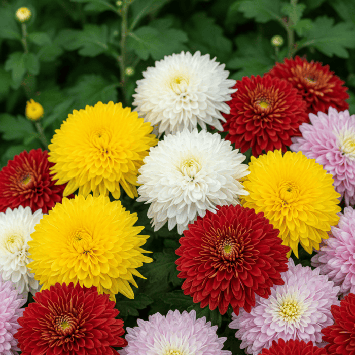 Chrysanthemum Double Mixed Color Flower Seeds - Image 2