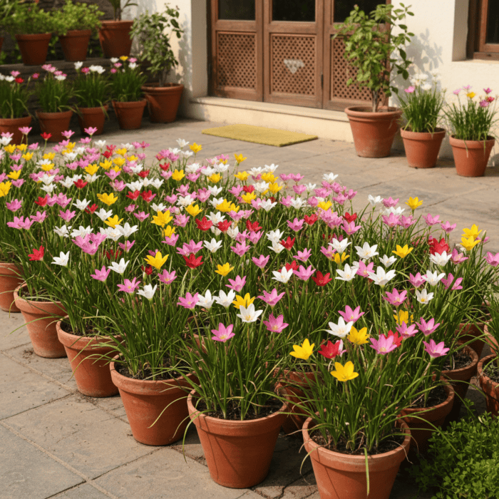 Rain Lily Mixed Color Flower Bulbs | Mix Colour 5 Freshly Packed Bulbs | Premium Quality Bulbs for Home Garden, Pots, and Landscaping - Image 2