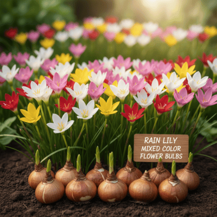 Mixed color rain lily flower bulbs for monsoon season garden planting